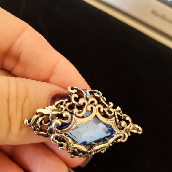 Aquarmarine sterling silver ring - Picture 4 of 5